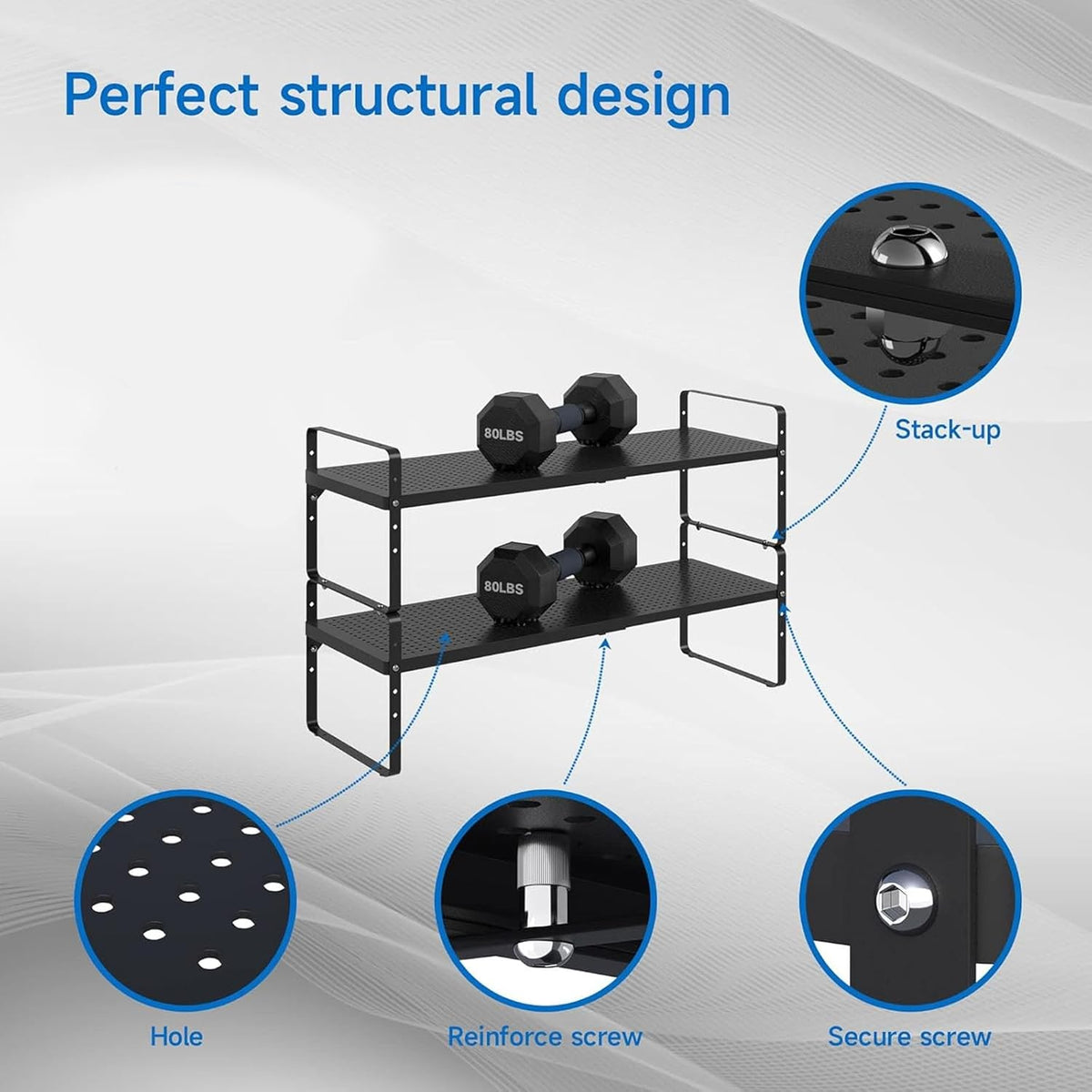 Expandable Cabinet Shelf Organizer Adjustable Metal Spice Rack Stackable Freestanding Counter Storage Shelves for Kitchen Cabinet Under Sink Office Desk (Black - 3Pack - L16.5-27'' * W10.2'' * H9.6'')