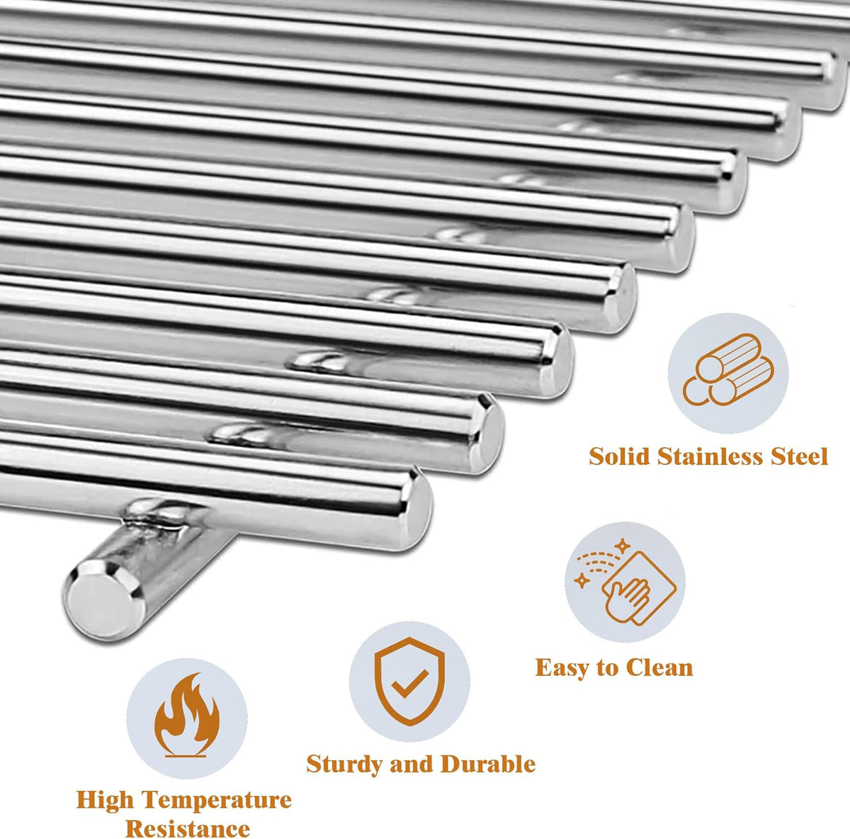 18.75" Stainless Steel Cooking Grate for Weber Genesis II 300 and Genesis II LX 300 Series Gas Grills, Genesis ll LX E/S-340, Genesis ll S-310, Genesis ll 310/335, Replacement Parts for Weber 66095