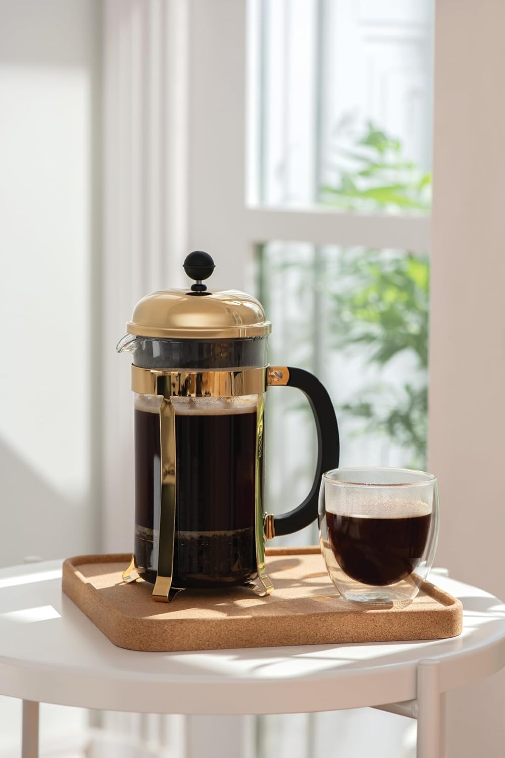 Bodum 34oz Chambord French Press Coffee Maker, High-Heat Borosilicate Glass, Gold โ Made in Portugal