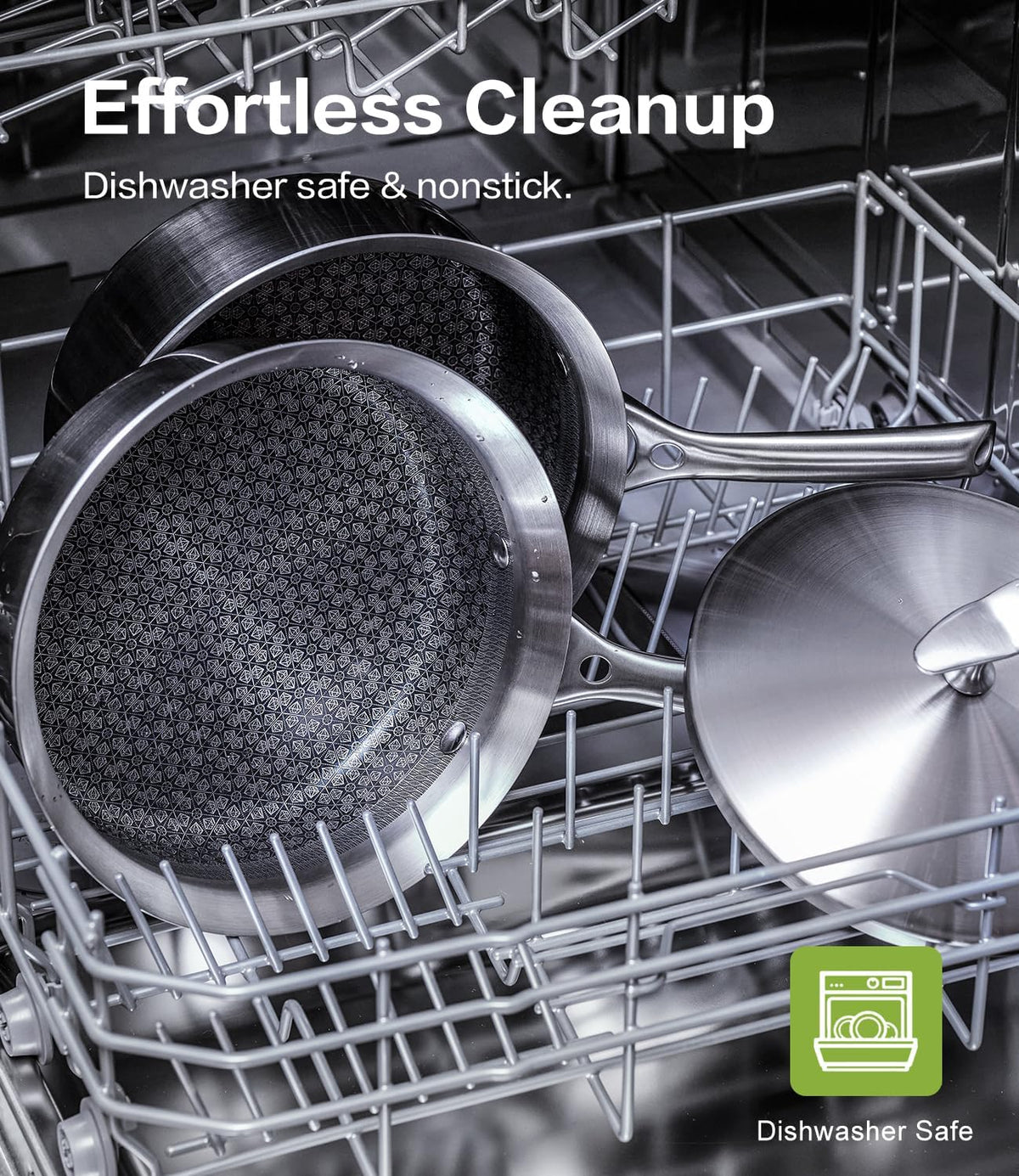 Non Stick Saucier with Lid Saucepan Nonstick 5-Ply Stainless Steel Sauce Pans 3 Quart Small Pot for Sauce Induction Compatible, Oven Dishwasher Safe, Works on All Stovetops Non Toxic, PTFE & PFOA Free