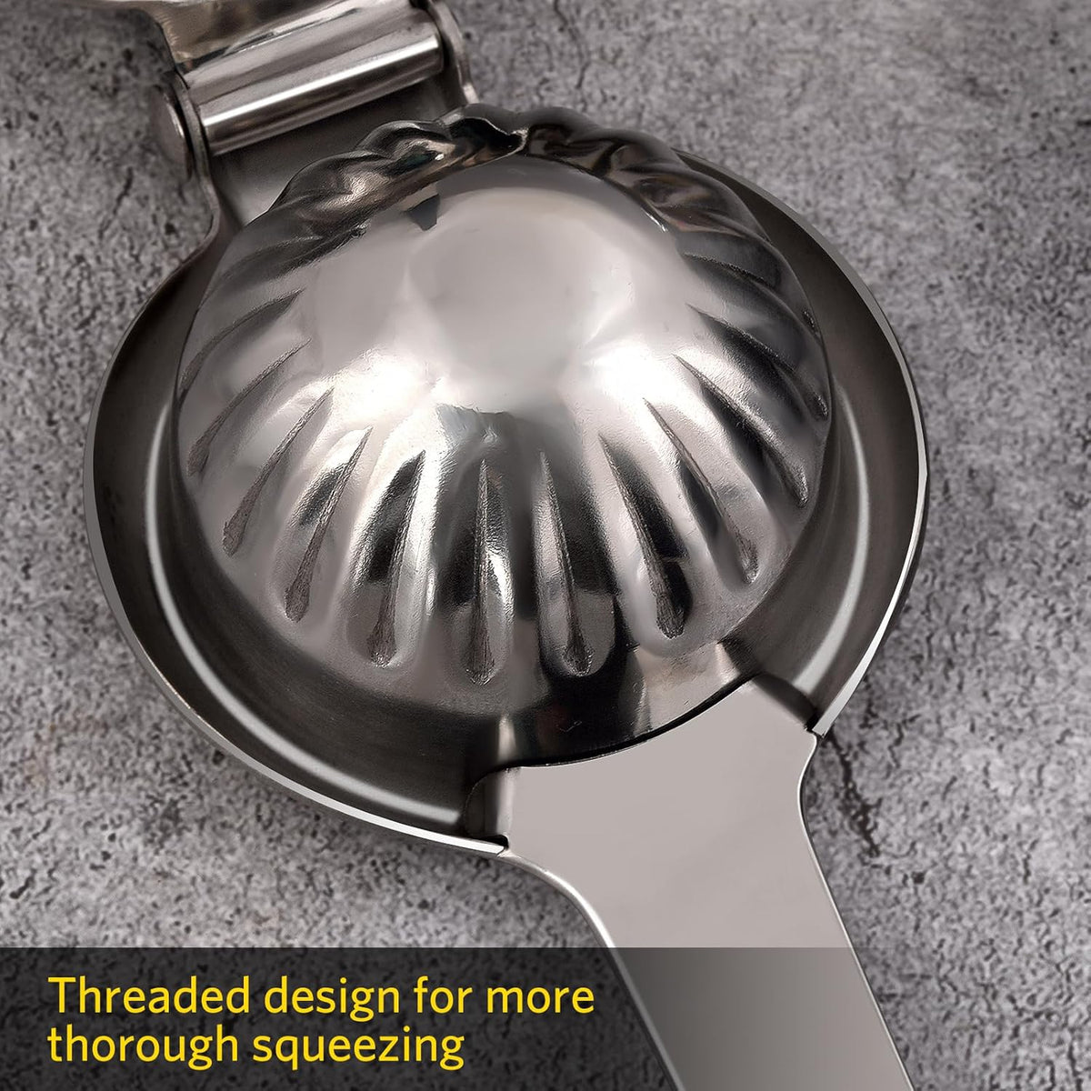 Lemon Squeezer, Sopito Stainless Steel Citrus Press Juicer Heavy Duty with Large Metal Squeezer Bowl for Seedless Juicing, Non-Slip Grip Design Manual Juicer, Silver