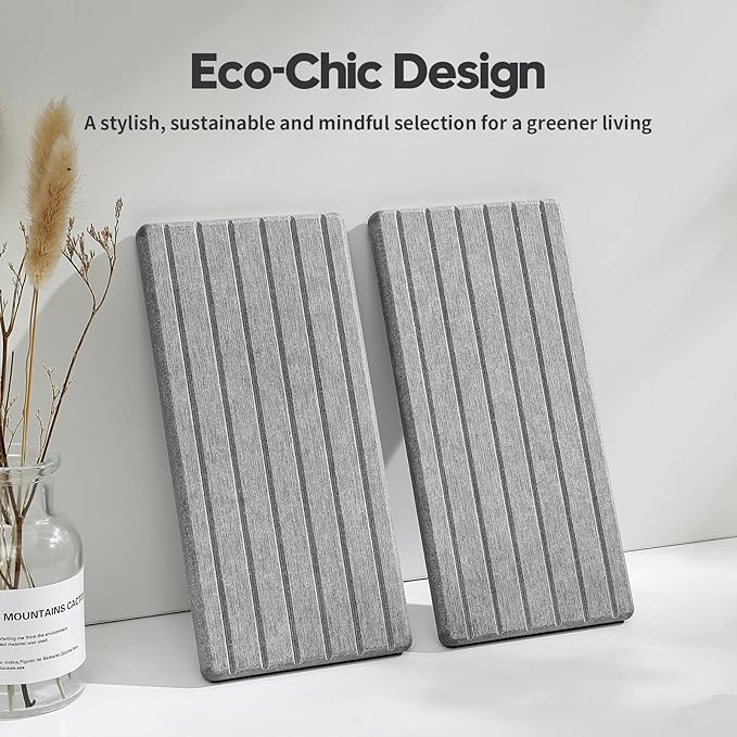 2PCS Instant Dry Diatomite Stone Counter Makeup Tray Organizer, Fast Drying Caddy Kitchen Sponge Holder Mat, Bathroom Vanity Toothbrush Bottle Dispenser Soap Dish Rack, Light Gray, 8"x 3.8"