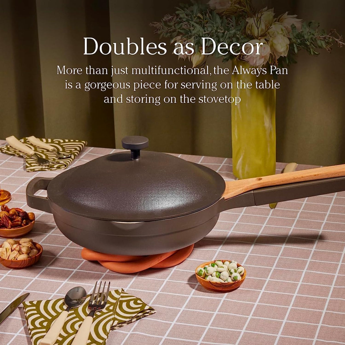Our Place Mini Always Pan 2.0-8.5” (1.2 Qt) Nonstick, Toxin-Free Ceramic Cookware | Patented 10-in-1 Aluminum Frying & Sauté Pan | Safe for Oven, Induction & All Cooktops up to 450°F | Blue Salt