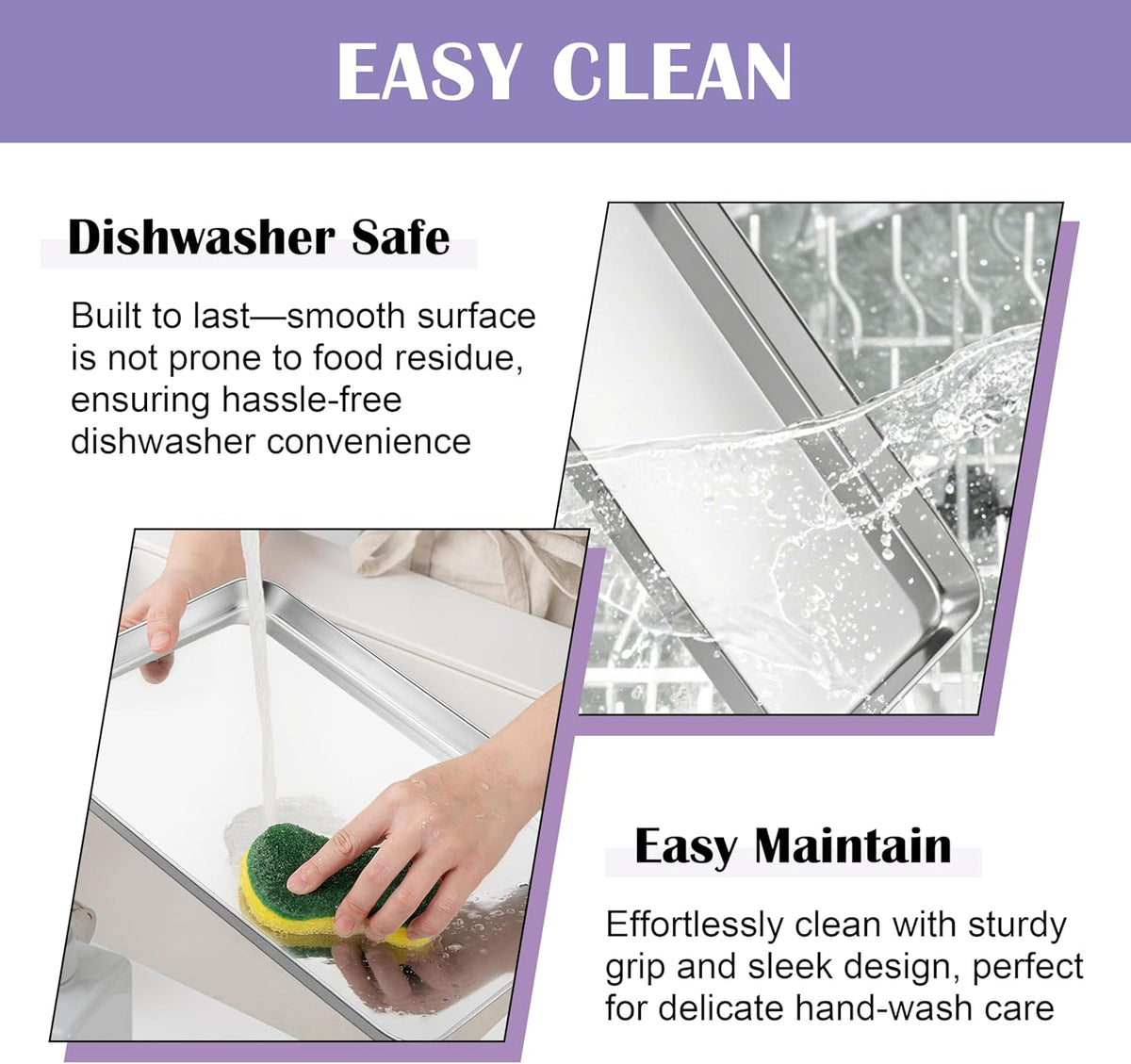 E-far Large Baking Sheet with Wire Rack (2 Pans + 2 Racks), 20 x 14 Inch Stainless Steel Cookie Pans Tray & Cooling Rack for Baking, Non Toxic & Heavy Duty & Rust Free, Oven & Dishwasher Safe