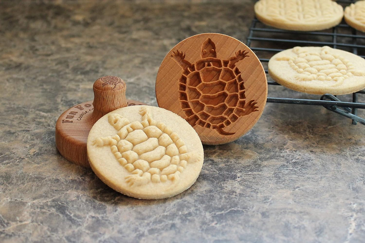 Wood Cookie Stamp, 2.5 Inch (Turtle CS-006)