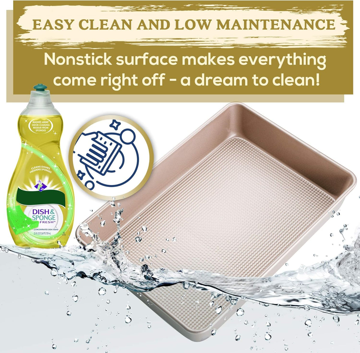 Ultra Cuisine 9x13 Inch Cake Baking And Brownie Pan - Easy Cleaning And Low Maintenance - Elevated Non-Stick Even Baking Experience - Food Safe Coating - Bake Like A Pro For A Lifetime