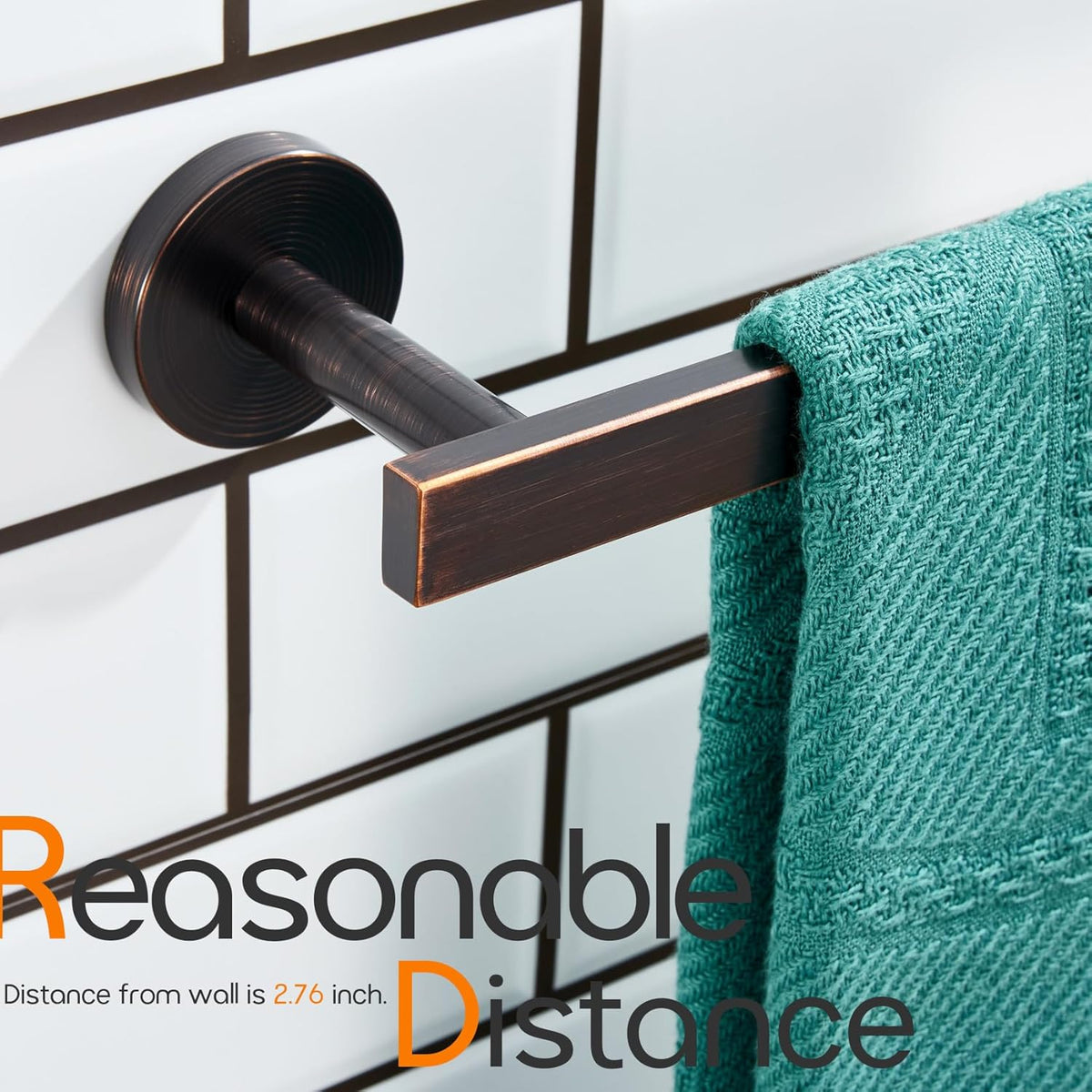 Bath Towel Rings Bathroom Towel Holder Modern Small Hand Towel Bars 2 Pack Stainless Steel Wall Mounted Oil Rubbed Bronze AN3001ORB-P2