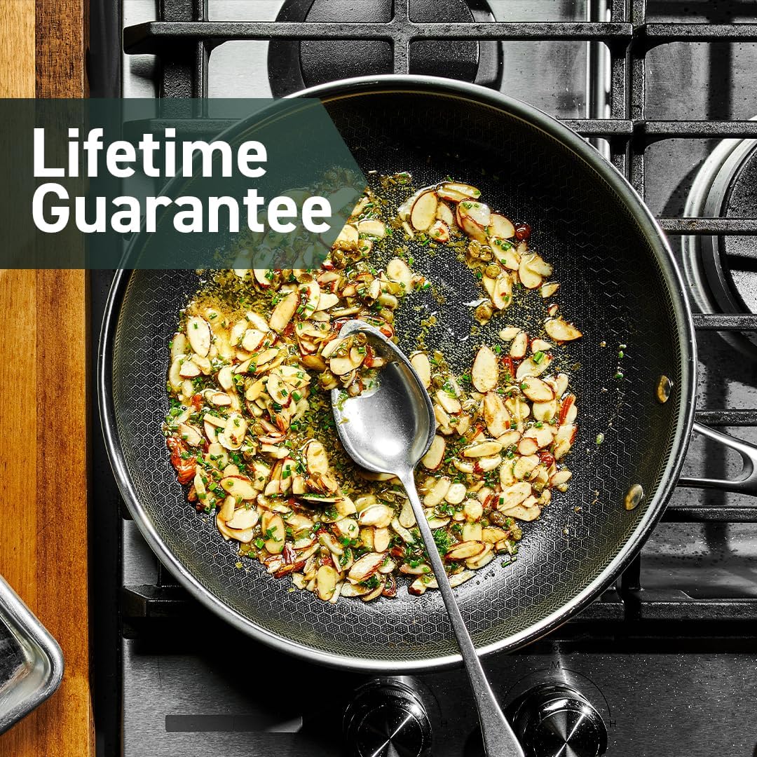 HexClad Hybrid Nonstick 8-Inch Frying Pan, Stay-Cool Handle, Dishwasher-Friendly, Oven-Safe Up to 900°F, Induction Ready, Compatible with All Cooktops