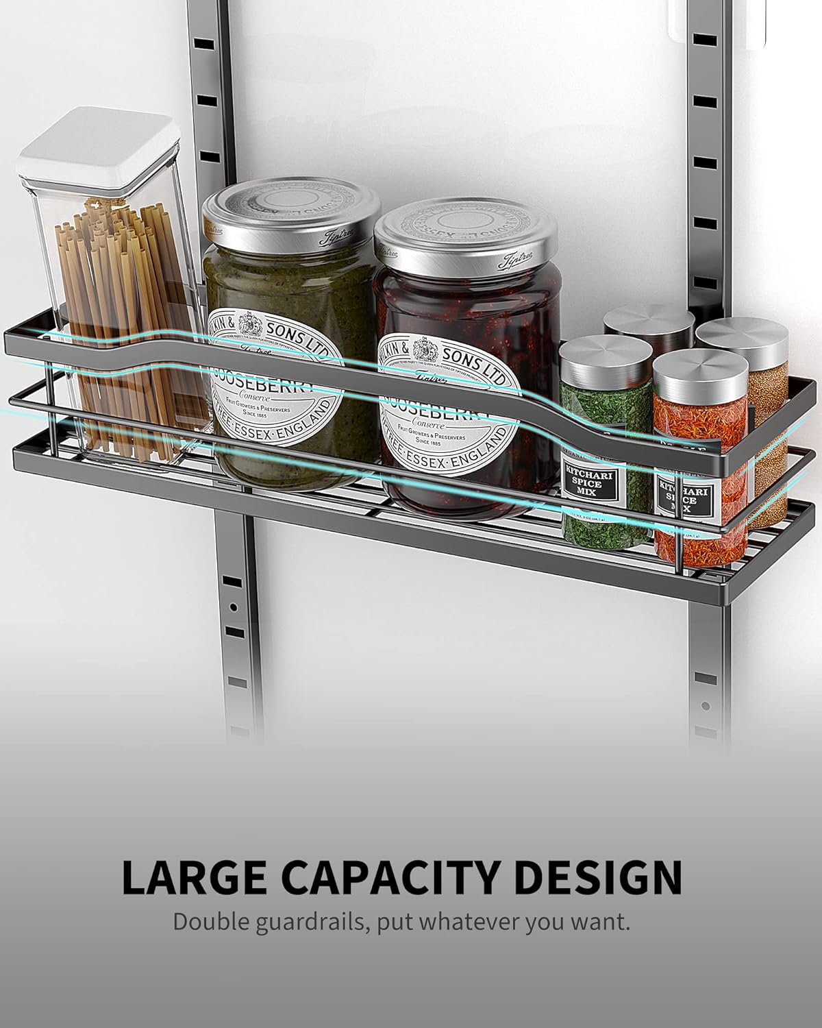 Moforoco 9-Tier Over The Door Pantry Organizer, Pantry Organization and Storage, Black Hanging Basket Wall Spice Rack Seasoning Shelves, Home & Kitchen Bedroom Bathroom House Essentials