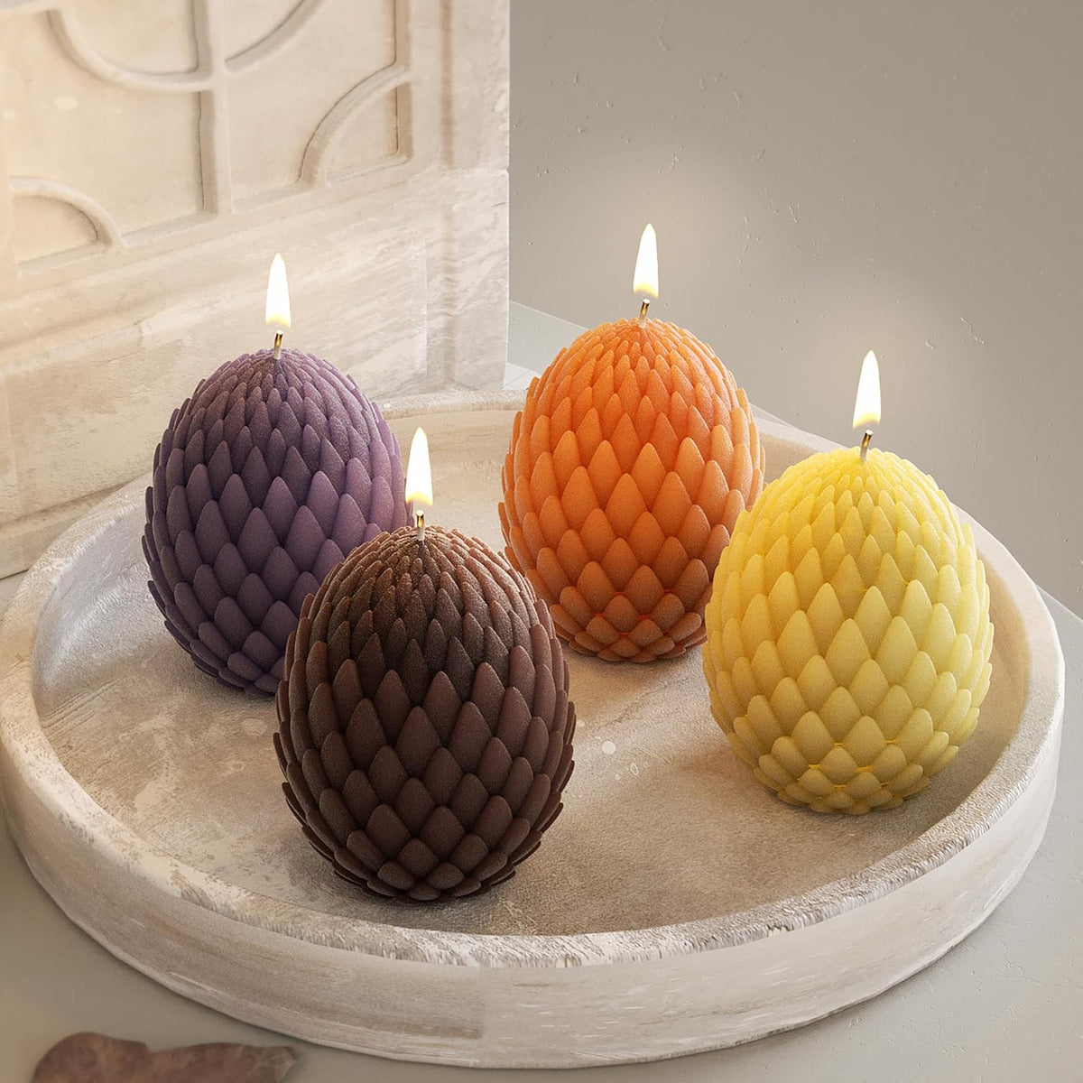 Dragon Egg & Scale Molds - Silicone Resin Casting Molds for 3D Animal & Wave Candle Decor
