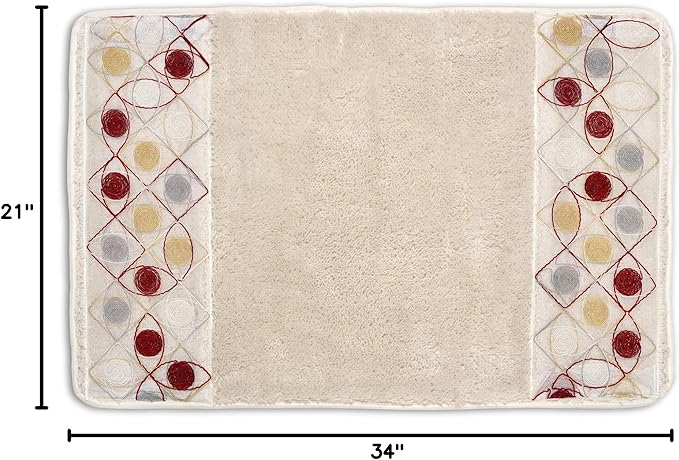Zahari Home Sedona Modern Bathroom Rug Classic Luxury Bath Rug Contemporary Decor Beautiful Shower Mat Unique Design Stylish Bathroom Rug Bath Shower Tub Decor