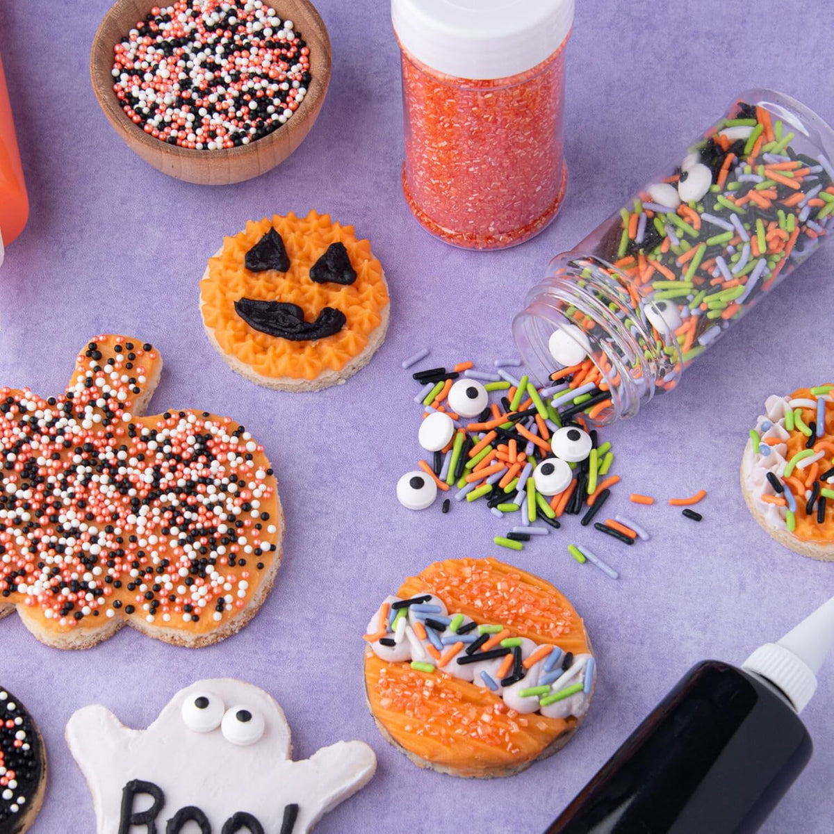 Sweets Indeed Sprinkles, Halloween Sprinkles, Candy Eyeballs, 4 Pack, 10.90 ounces, Edible Sprinkle Mix, Perfect for Cake Decorations, Baking, Ice Cream, Cookies, Cupcake Topper, 10.90 ounces (Halloween)
