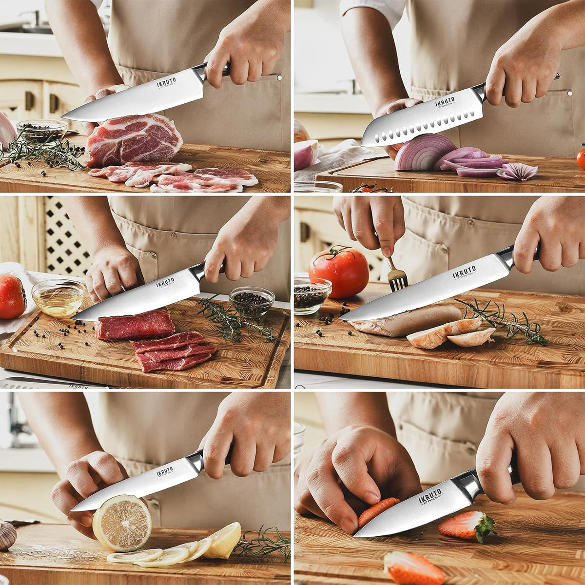 5-Piece kitchen knife set - Ultra-Sharp High Carbon Stainless Steel Blades with Ergonomic Pakkawood Handles, Professional Kitchen Knives Sets, Elegant Gift Box Packaging