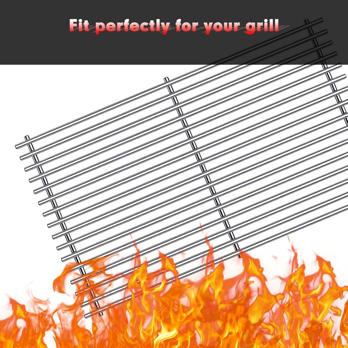 Grill Grates Parts for Weber Genesis Grill 66089, 66097, Weber Genesis II E-410, S-410, E/S-415, E/S-435, LX E/S-440, 18โ Stainless Steel Grids BBQ Gas Grill Replacement Parts