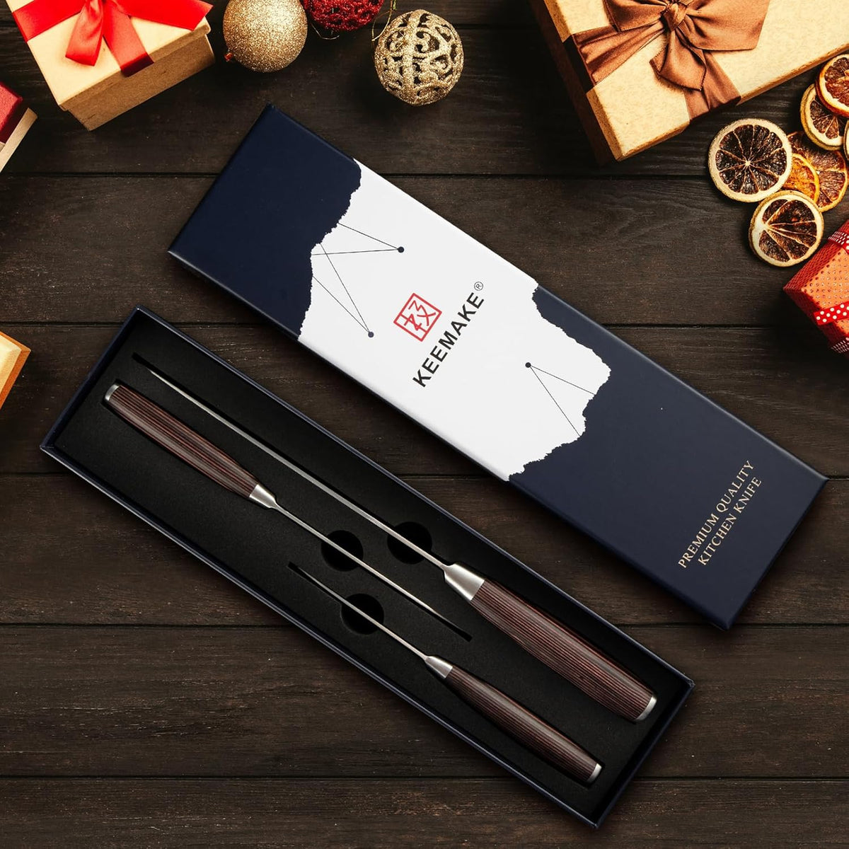 KEEMAKE Knife Set 3 Pieces - Kitchen Knives 1.4116 High Carbon Stainless Steel Professional Chef Knife Set, Razor Sharp Cooking Knife with Ergonomic Pakkawood Handle for Home Cooking and Restaurant