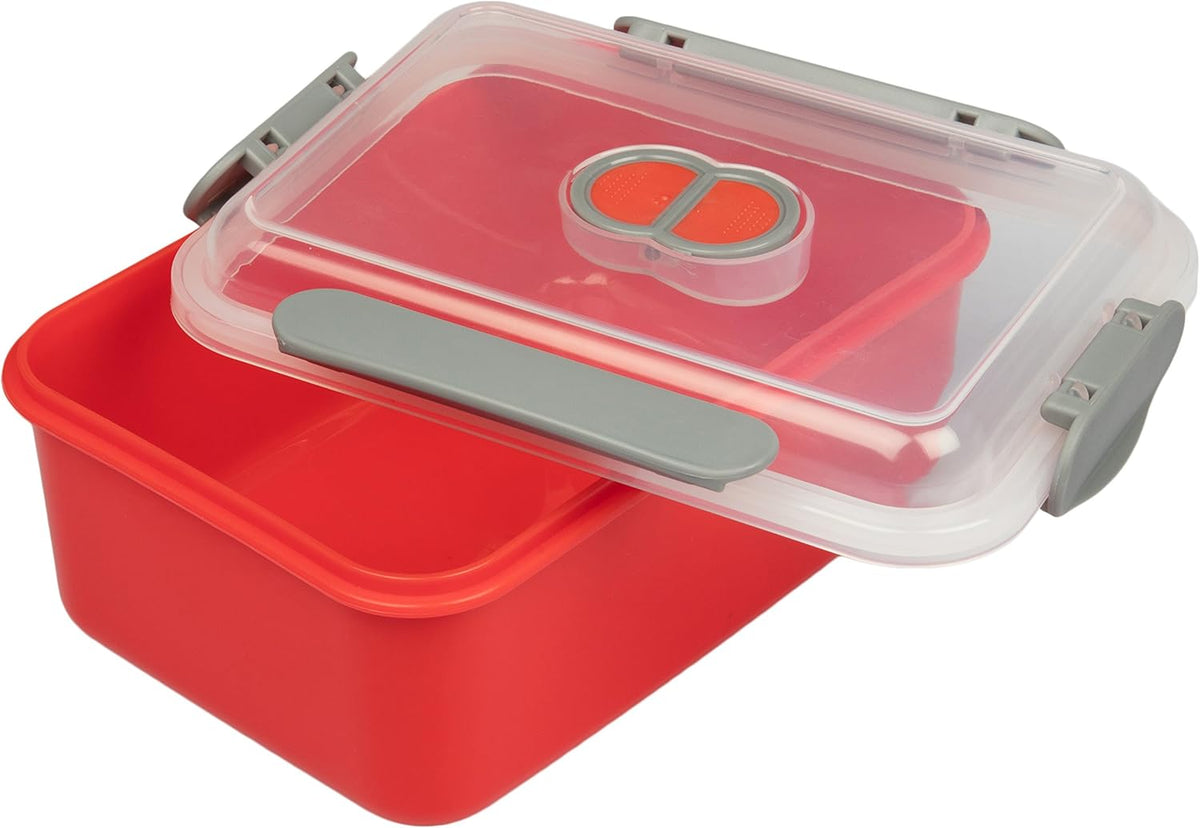 Microwave Food Storage Containers- Set of 3 Nesting Microwave Cookware Meal Prep Containers w Locking Steam Vent Lids- BPA Free, Fridge and Freezer Safe