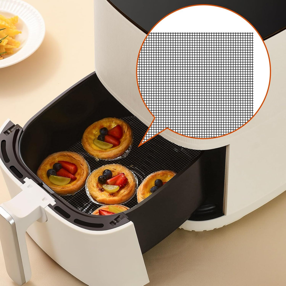 for Ninja Foodi Reusable Air Fryer Liners 12x12inch, 3x Air Fryer Liners+3x Mesh Sheets, Baking/Grill/Microwave, 450ยฐF Square Oven Liners for Ninja SP101/SP201/SP301/SP351 Air Fryer Accessory