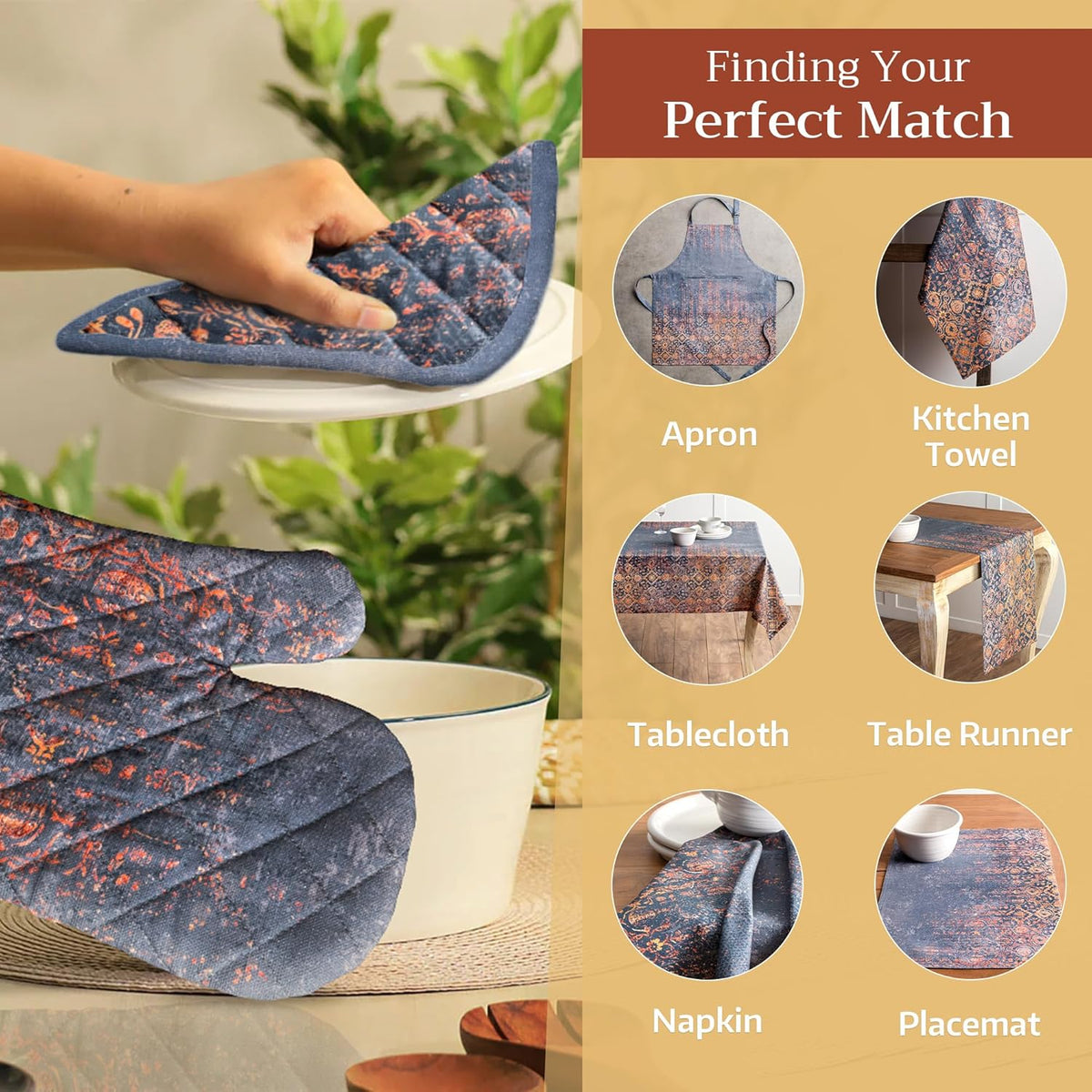 Maison d' Hermine Pot Holders 100% Cotton Heat Resistant Potholders 8" x 8" Hot Pads with Loop BBQ, Cooking, Baking, Grilling, Kitchen, Handling Hot Pans (Pack of 1, Imperfection)