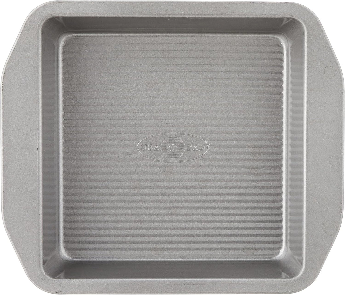 USA Pan 12-Cup Muffin Pan and 8-Inch Square Cake Pan Aluminized Steel Bakeware Set
