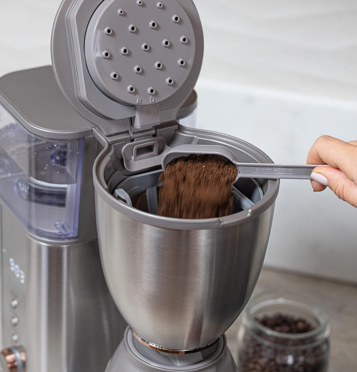Café Specialty Drip Coffee Maker | 10-Cup Glass Carafe | WiFi Enabled Voice-to-Brew Technology | Smart Home Kitchen Essentials | SCA Certified, Barista-Quality Brew | Stainless Steel (Renewed)
