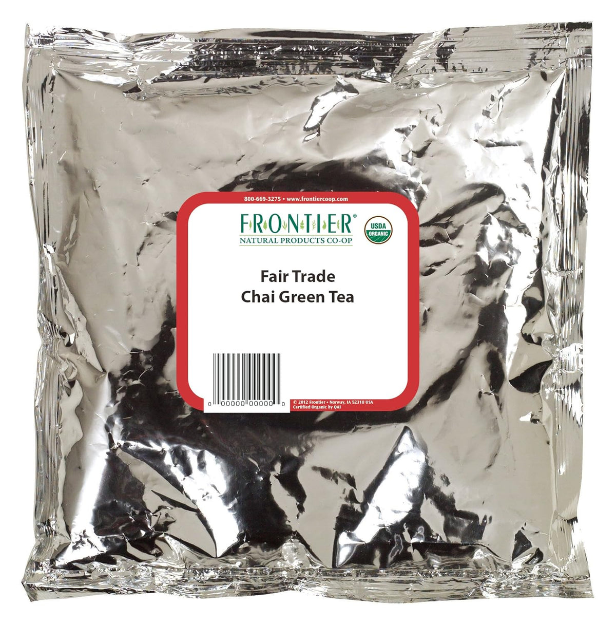 Frontier Co-op Organic Chai Green Tea, 1-Pound Bulk, Robust Combination of Green Tea & Spices, Great as Hot Tea, Fair Trade
