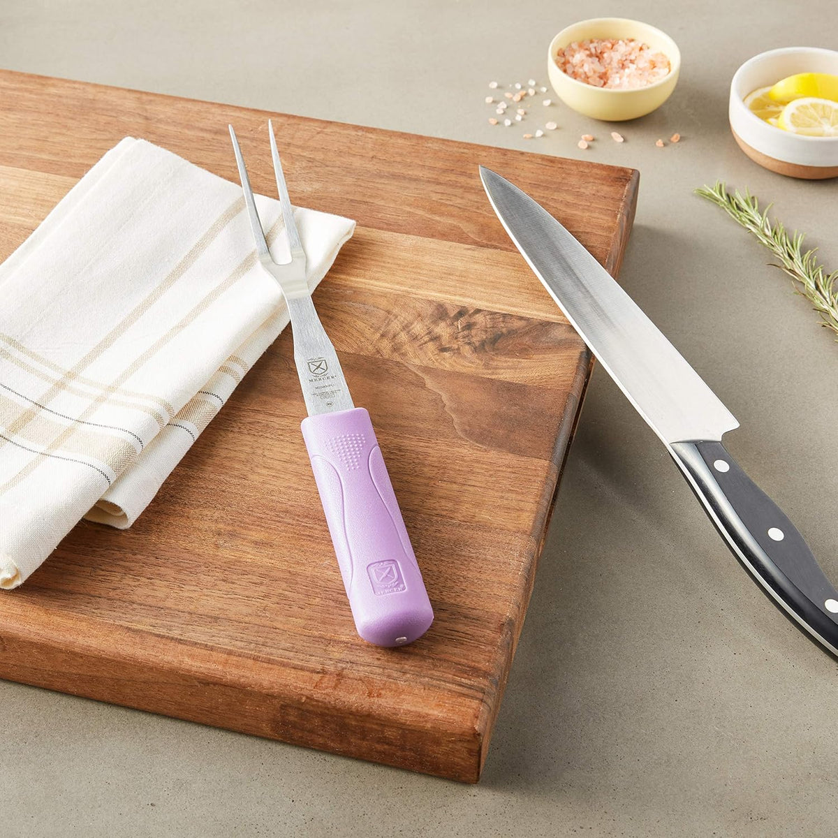 Mercer Culinary Millennia Fork, 8 Inch Blade length, Purple Handle