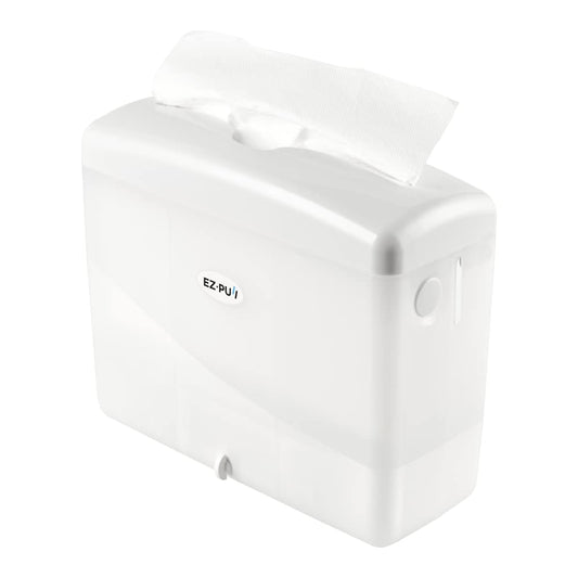 EZbrnd Countertop MULTIFOLD Paper Towel Dispenser for Kitchen/Bathroom/Office/RV/Airbnb, Pearl White, 4500-EZ