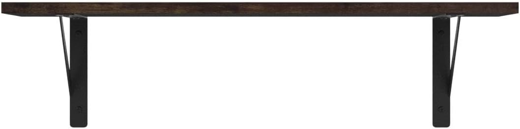 DINZI LVJ Wall Shelves, 23.6 x 7.9 x 6.1 Inch Floating Shelves for Wall, Easy-to-Install Wall Storage Ledges with Sturdy Metal Brackets for Living Room, Bathroom, Kitchen, Rustic Brown