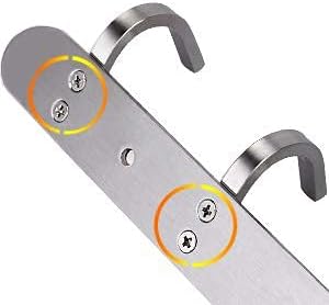 Coat Hook Rack Brushed Nickel 8-Inch Coat&Towel Hook Rail Wall Mounted with 3 Hooks, Durable Wall Hangers for Bedroom, Bathroom, Foyer, Hallway (SUS304 Stainless Steel)