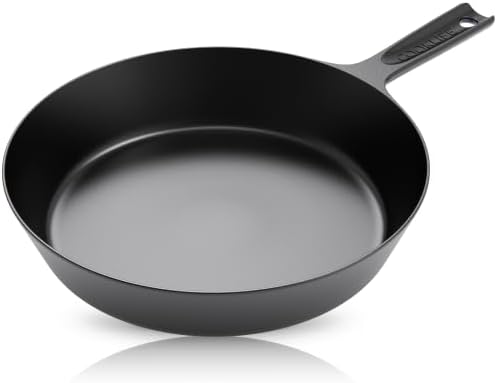 COOKLIFE 10 Inch Lightweight Pre-Seasoned Cast Iron Skillets with Handle Cover - Smooth Polished Surface, Easy to Clean Cast Iron Pan Use in the Oven, on the Stove or Grill, Over a Campfire