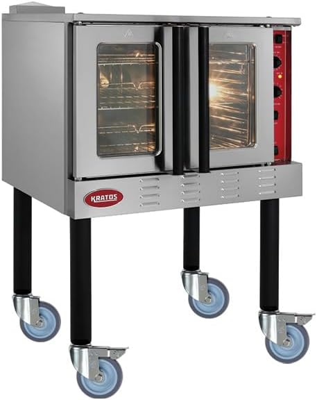 Kratos Commercial Convection Oven, Liquid Propane Powered Full Size Single Deck Freestanding Oven, 54,000 BTU, Stainless Steel