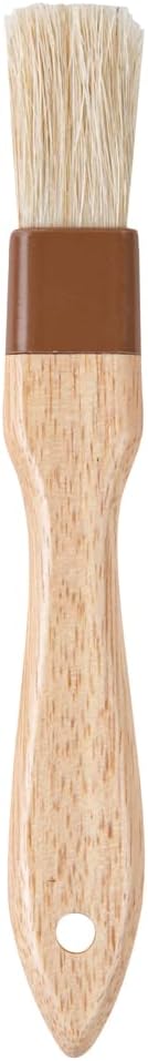 Restaurantware Pastry Tek 8.4 Inches Buttering Brush 1 Boar Bristles Pastry Brush - Hardwood Handle Built-In Hanging Hole Wood Basting Brush Sturdy Ferrule For Glazing And Basting