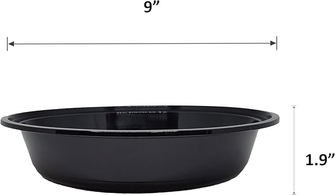[48 oz Round Food Containers Meal Prep Microwavable Reusable Plastic BPA Free Big Size Lunch box (50)
