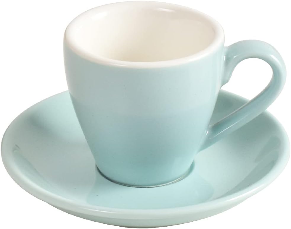 Porcelain Espresso Cup with Saucer, Espresso shot Cup, 80ml/2.7Oz, Blue