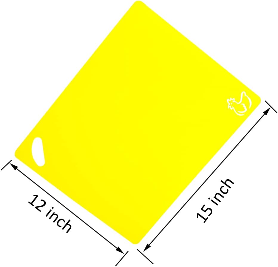 Flexible Cutting Boards Set, Cutting Board Mats for Cooking, 2 Pack Colored Cutting Board Set with Easy-Grip Handles, Flexible Plastic Cutting Sheet Set of 4 (2)