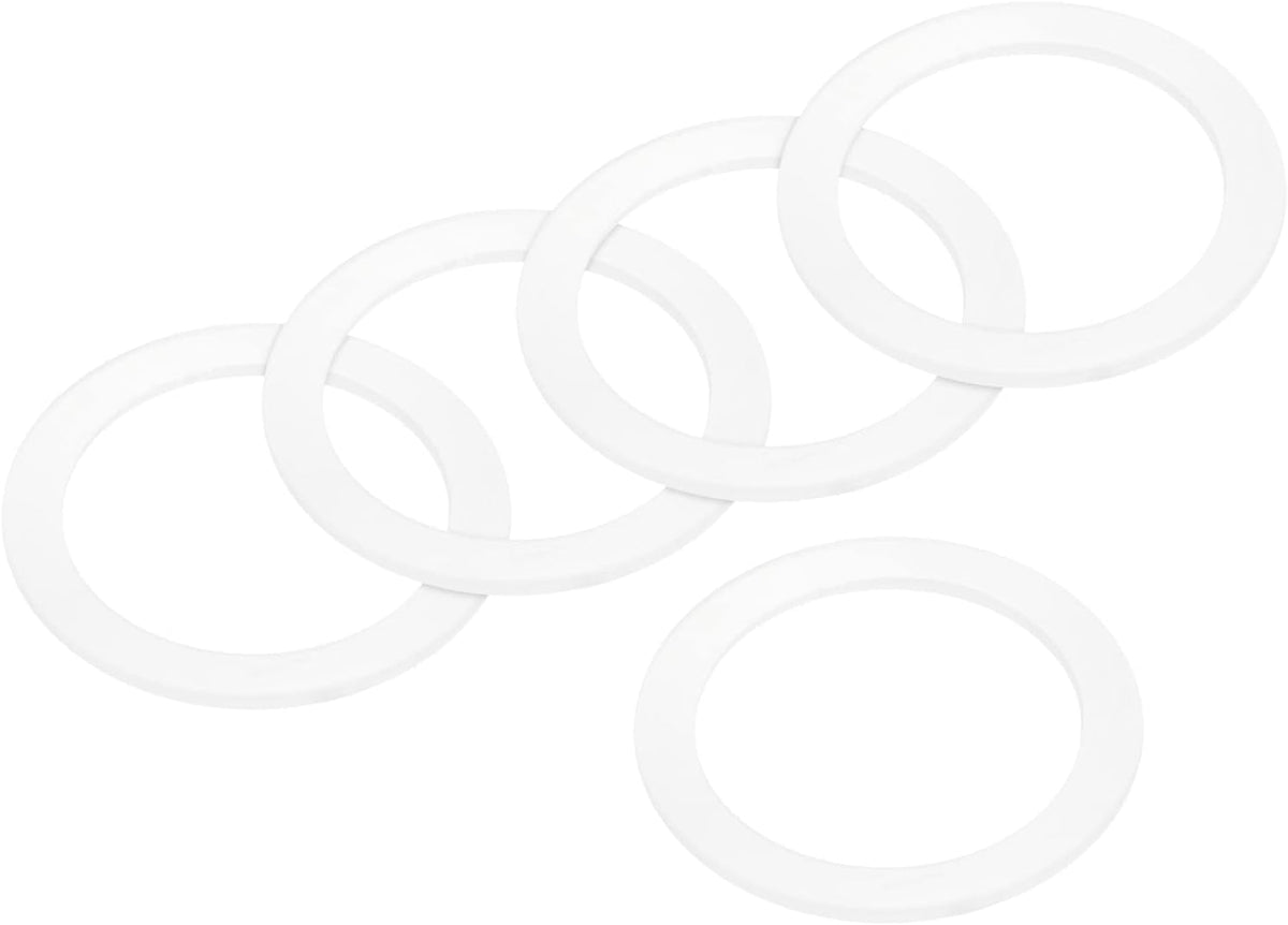MECCANIXITY Gasket Seal Coffee Maker White Silicone Ring Replacement 38x50x2.2mm for 1-Cup Aluminium Coffee Pot, Pack of 5