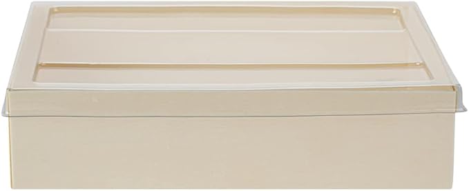 Restaurantware LIDS ONLY: Taipei 6.5 x 5 x 0.3 Inch Rectangle Transparent Lids 100 Plastic Lids For 23 Ounce Rectangle Wooden Containers - Containers Sold Separately Clear Plastic To Go Box Lids
