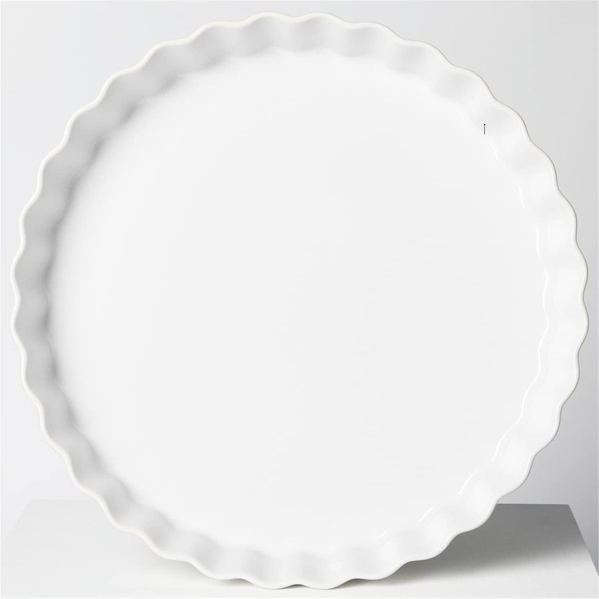 ONTUBE Pie Pans- 11 Inches Ceramic Quiche Pans, Round Pie Tins for Baking,Oven Saf (White,1 Pieces)