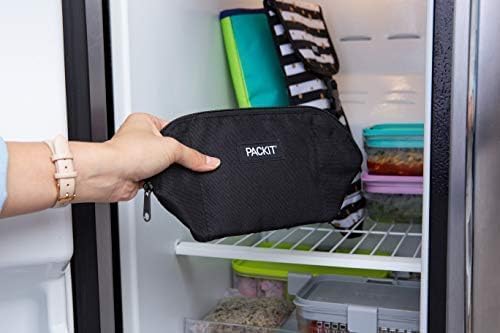 PackIt Freezable Snack Bag, Black, Built with EcoFreeze Technology, Foldable, Reusable, Zip Closure Locks in Cool Dry Air, Great for All Ages, and Fresh Snacks On the Go