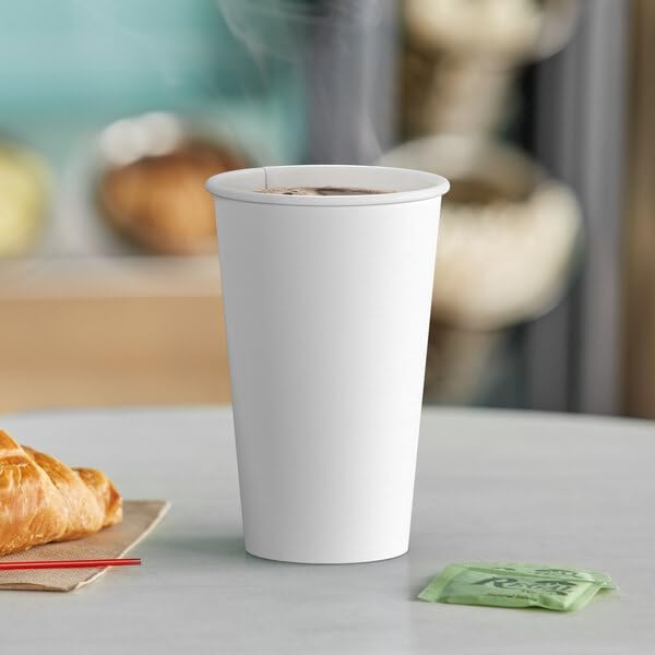 Paper Cups 16 oz 200 Pack for Coffee & Tea Made in USA | Bulk 200 Count for Home, Office, Restaurants & Parties | Recyclable Disposable 16 Ounce To-Go Cups for Hot Drinks