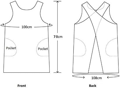 Cotton Linen Japanese Apron Halter Cross Back Bandage X Shape Aprons Two Pockets