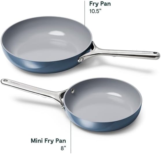 Caraway Nonstick Ceramic Mini Fry Pan (1.05 qt, 8") - Non Toxic, PTFE & PFOA Free - Oven Safe & Compatible with All Stovetops (Gas, Electric & Induction) - Navy
