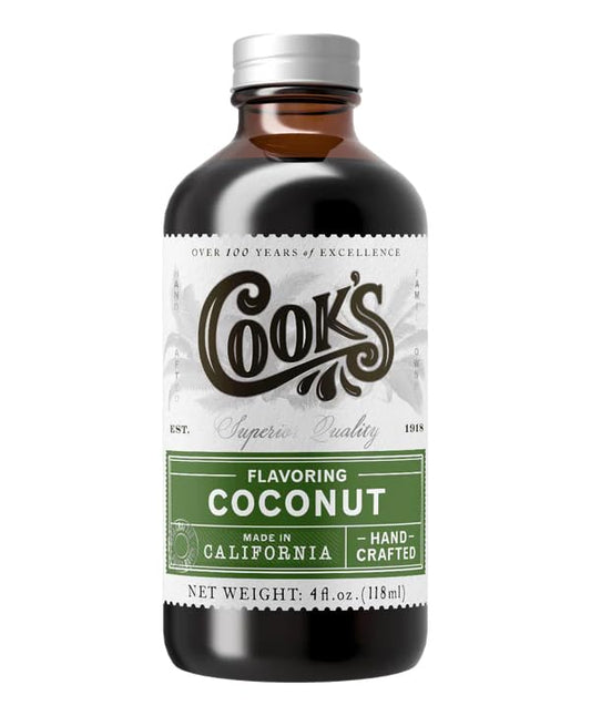 Cook's, Coconut Flavoring for Cakes, Cookies, Pastries, Ice Creams, Smoothies, 4 oz