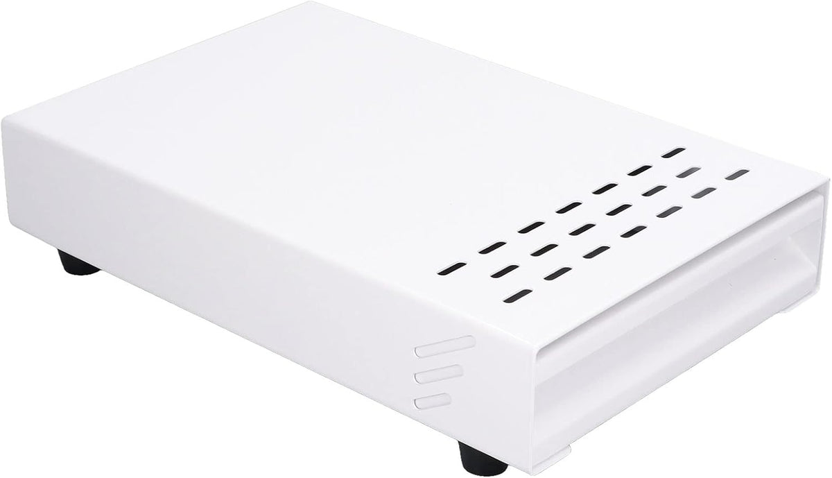 Stainless Steel Coffee Knock Box Drawer with Non Slip Feet, Rubber Lever, for Household Shop, Easy to (White)