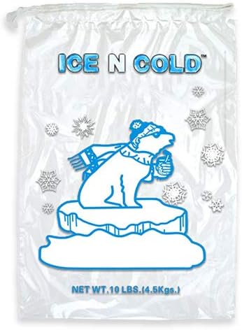 Ice Bags with Drawstring Closure | 10lb, 400ct/cs | 41 mic Thickness | Portable Storage and Freezer Keeper