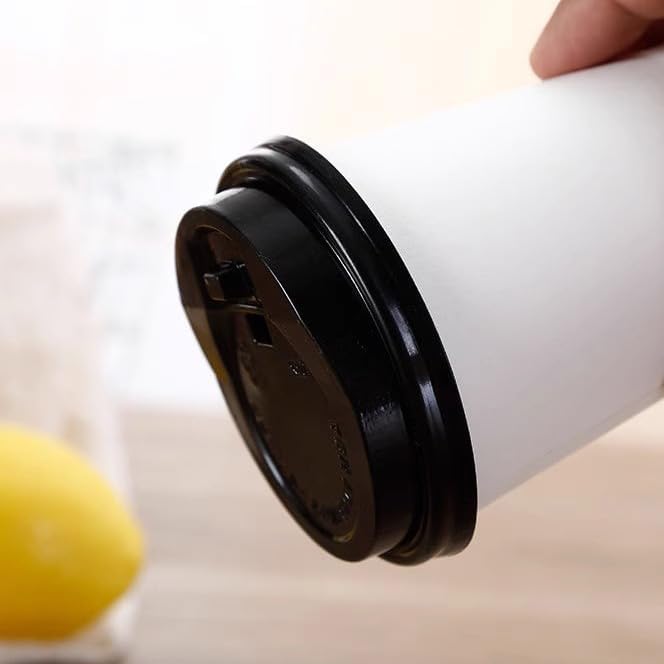 Disposable Coffee Cups with Lids 12 oz (100 Pack), White To Go Paper Coffee Cups for Hot & Cold Beverages, Suitable for Party, Picnic, Travel, and Events