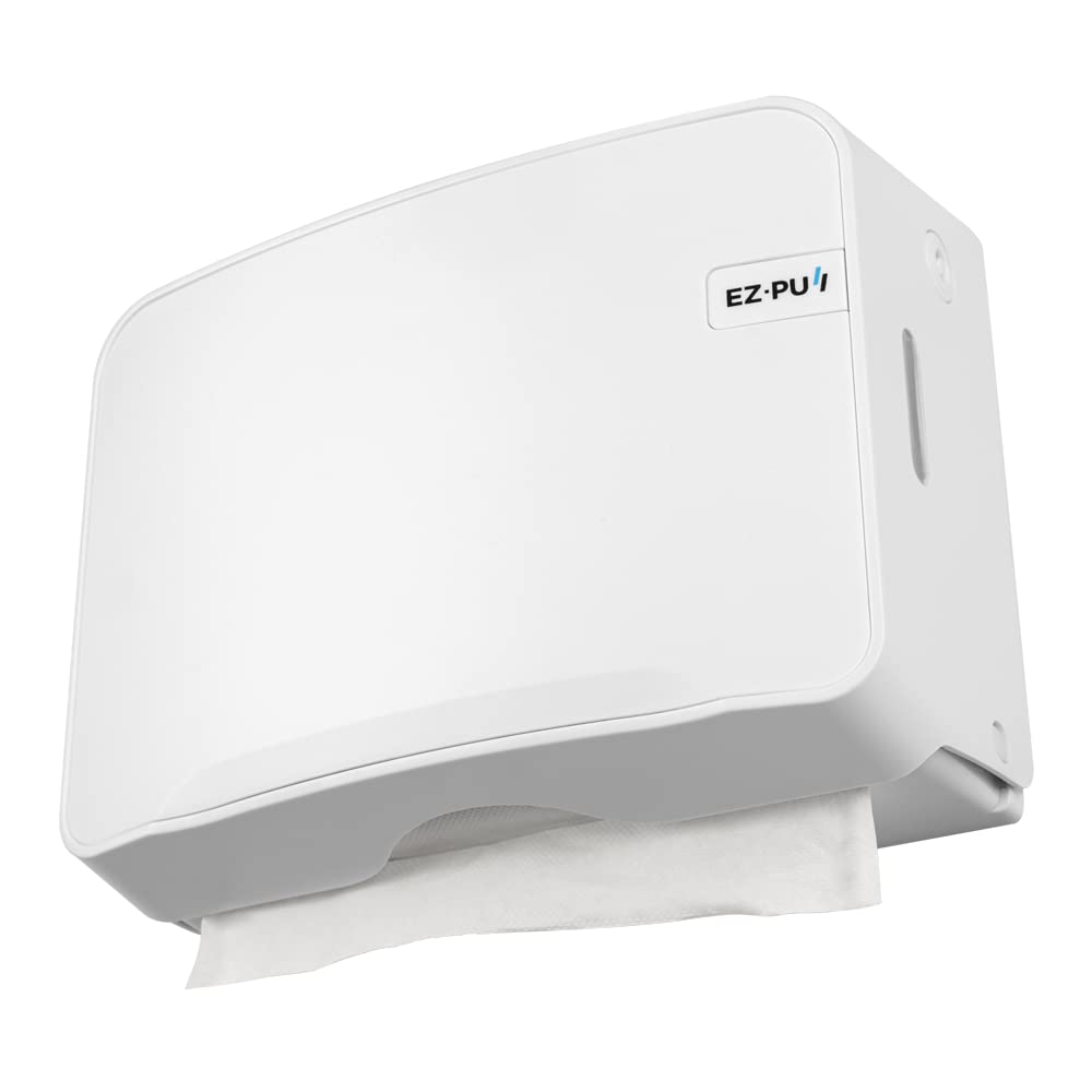 EZbrnd Wall Mount MULTIFOLD Paper Towel Dispenser for Kitchen/Bathroom/Office/RV/Airbnb, White, 3200-EZ