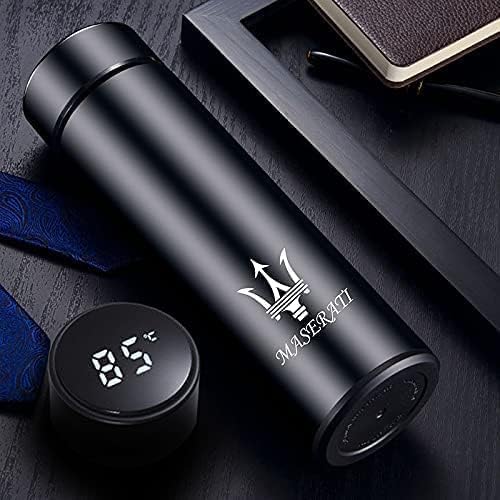 17 oz Car Logo Black Frosted Travel Mugs & Tumblers Vacuum Insulated Stainless Steel Thermal Bottle Fashion Business Thermal Cup for Hot or Cold Drink Coffee Or Tea (fit maserati New)