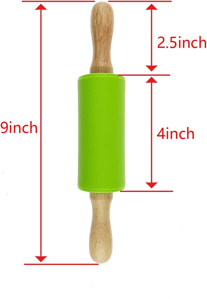 18 Pack Small Rolling Pin for Kids, 9 Inch Kids Rolling Pin for Home Kitchen (6 colors)