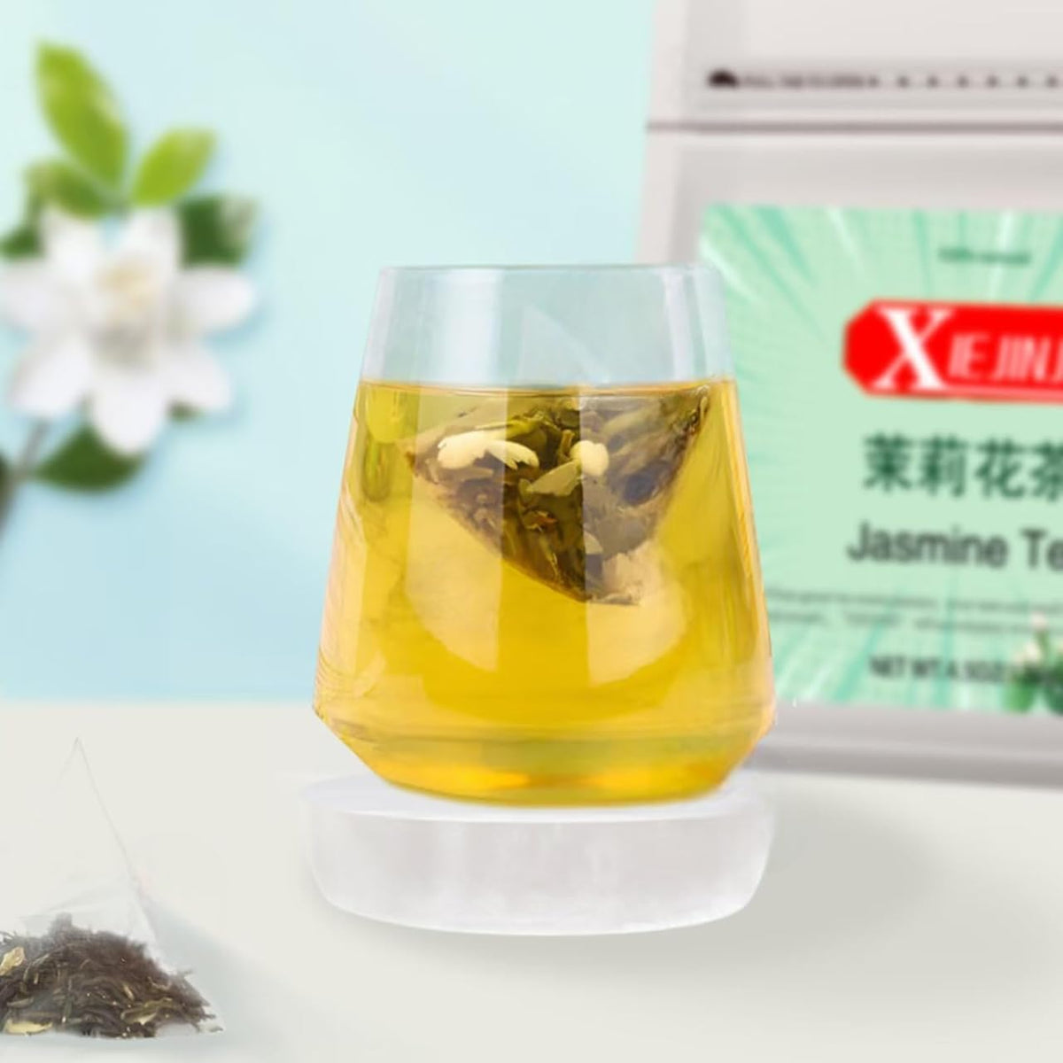XIEJINJI Jasmine Tea, Premium Jasmine Green Teabags, Fragrant Floral Scent, 3.2g x 40 Count, Low Caffeine, Enjoy Hot or Iced, Eco-Conscious Tea Bags